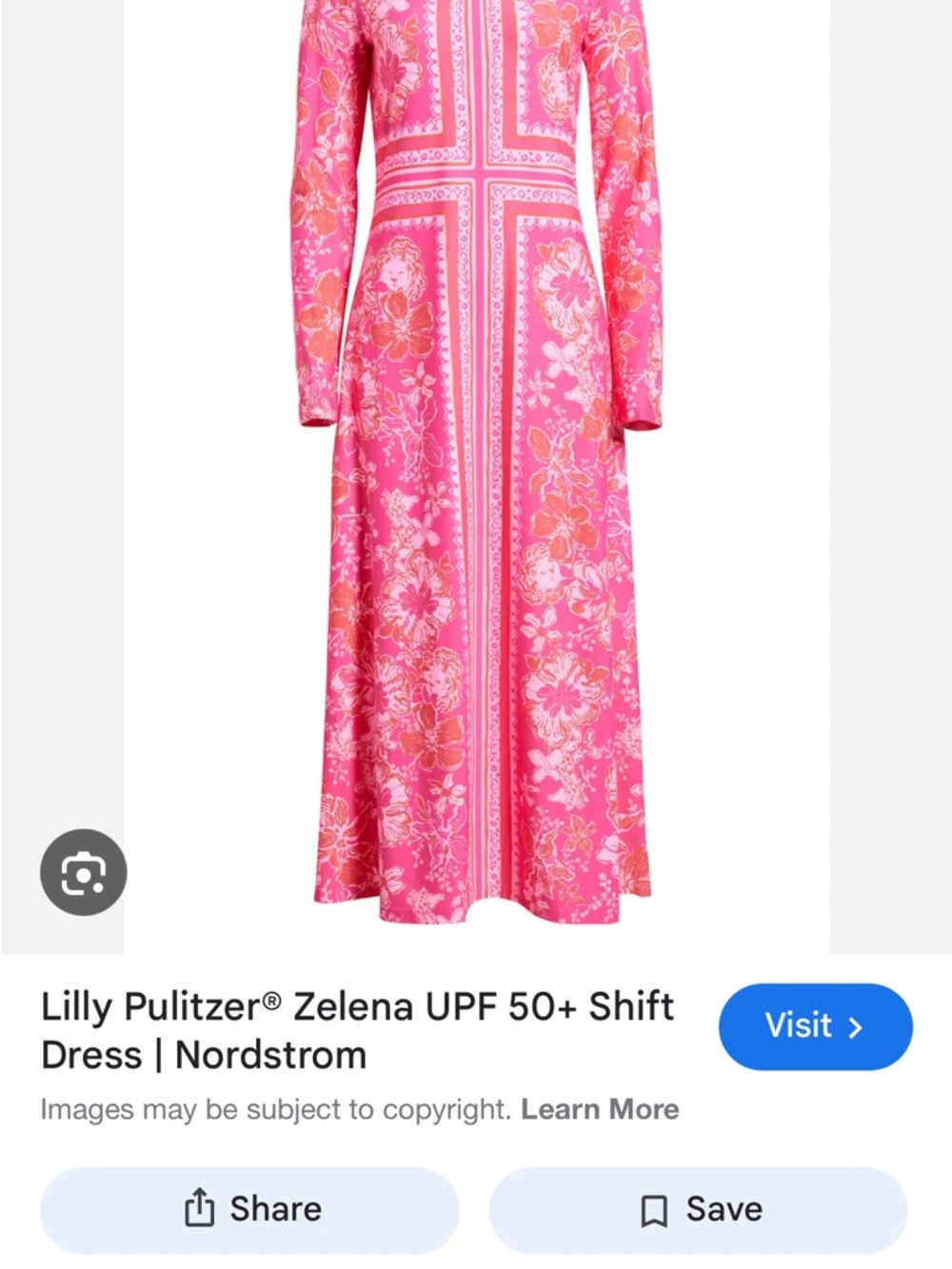 Lilly Pulitzer Hot Pink Floral Long-Sleeve Dress - Picture 3 of 5